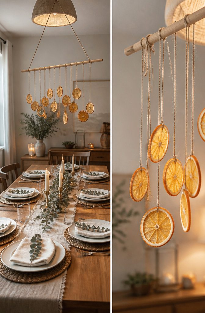 DIY wreath place cards made from grapevine and rosemary.