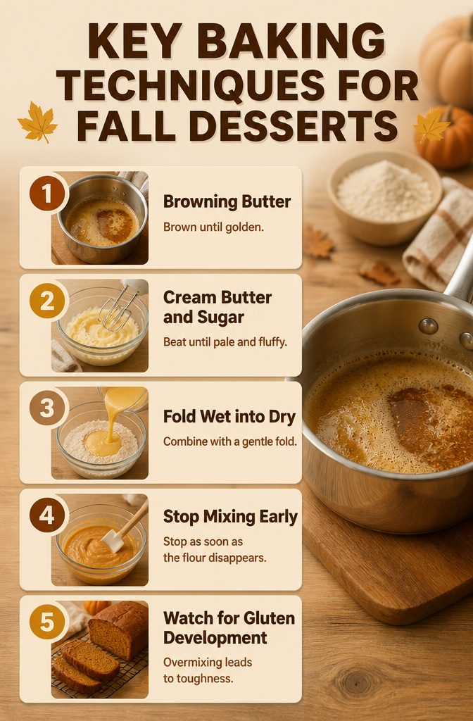 Fall Baking Desserts: 15 Recipes for Pumpkin, Apple and Pecan 18 Baking techniques for fall desserts on a countertop.