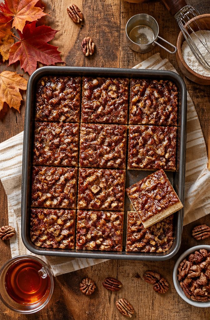 Fall Baking Desserts: 15 Recipes for Pumpkin, Apple and Pecan 11 Maple pecan bars with a shortbread base and pecan topping.