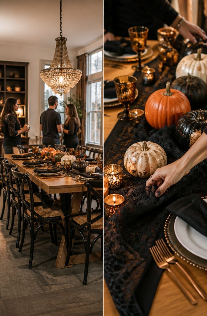 Seasonal decorations suitable for both Halloween and Thanksgiving.