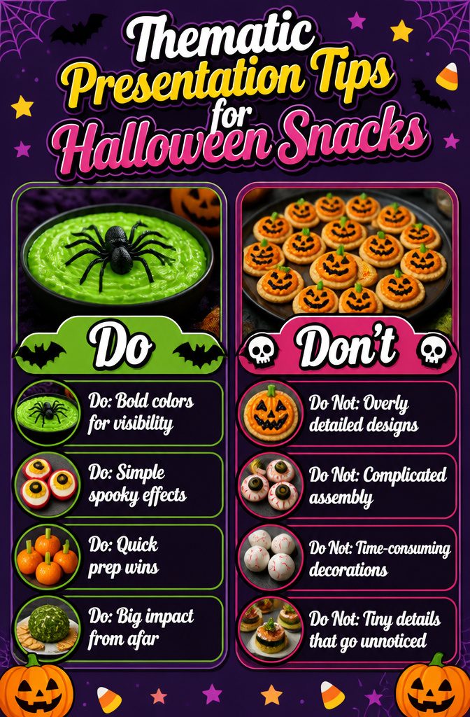Halloween snacks arranged for a visually appealing presentation.