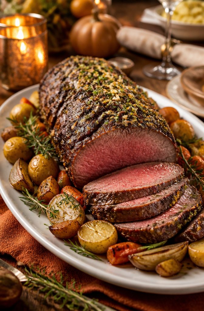 20 Thanksgiving Dinner Main Dishes for 2026 4 A center-cut beef tenderloin resting on a cutting board.