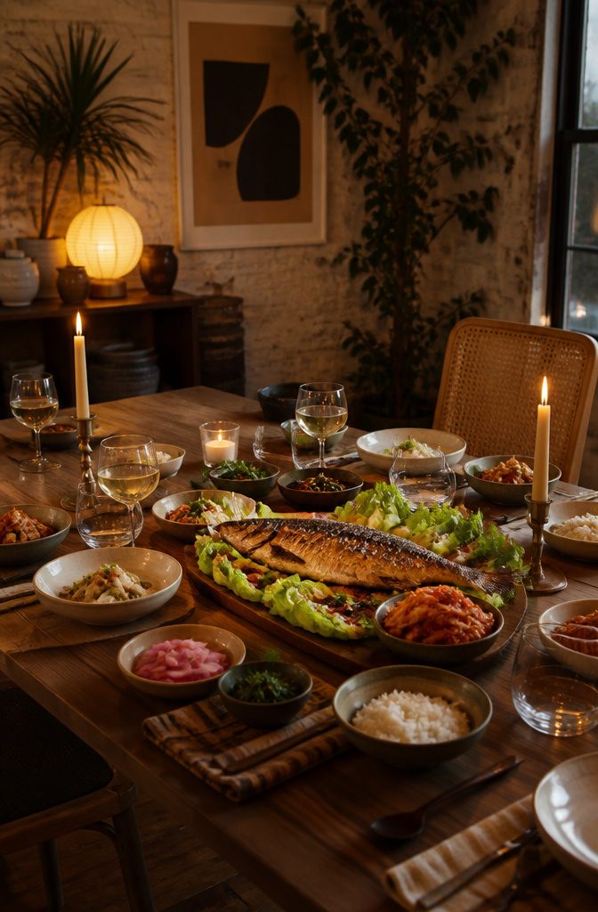 20 Thanksgiving Dinner Main Dishes for 2026 8 A whole roasted fish on a platter with lettuce and rice.