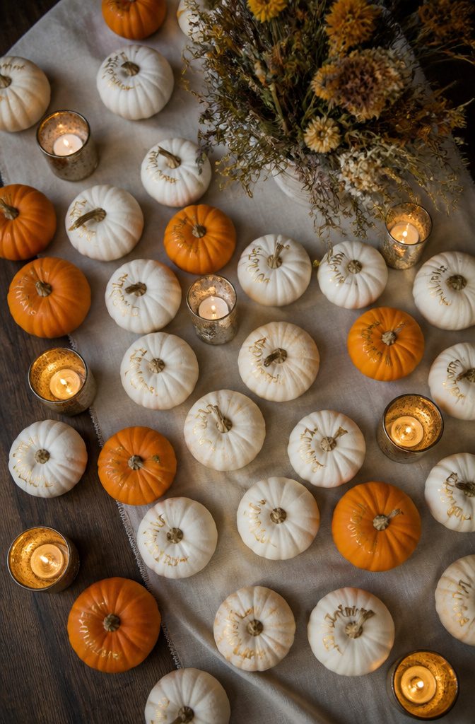 Pumpkin Escort Cards and Favors