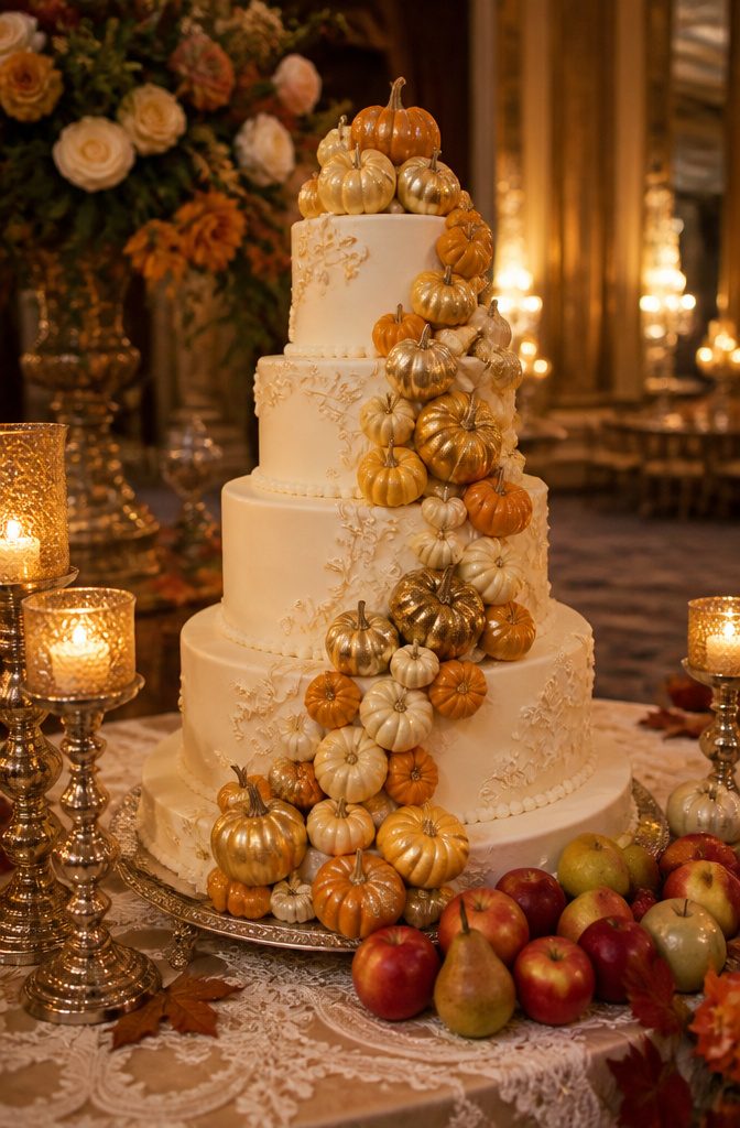Pumpkin Wedding Cake Decor